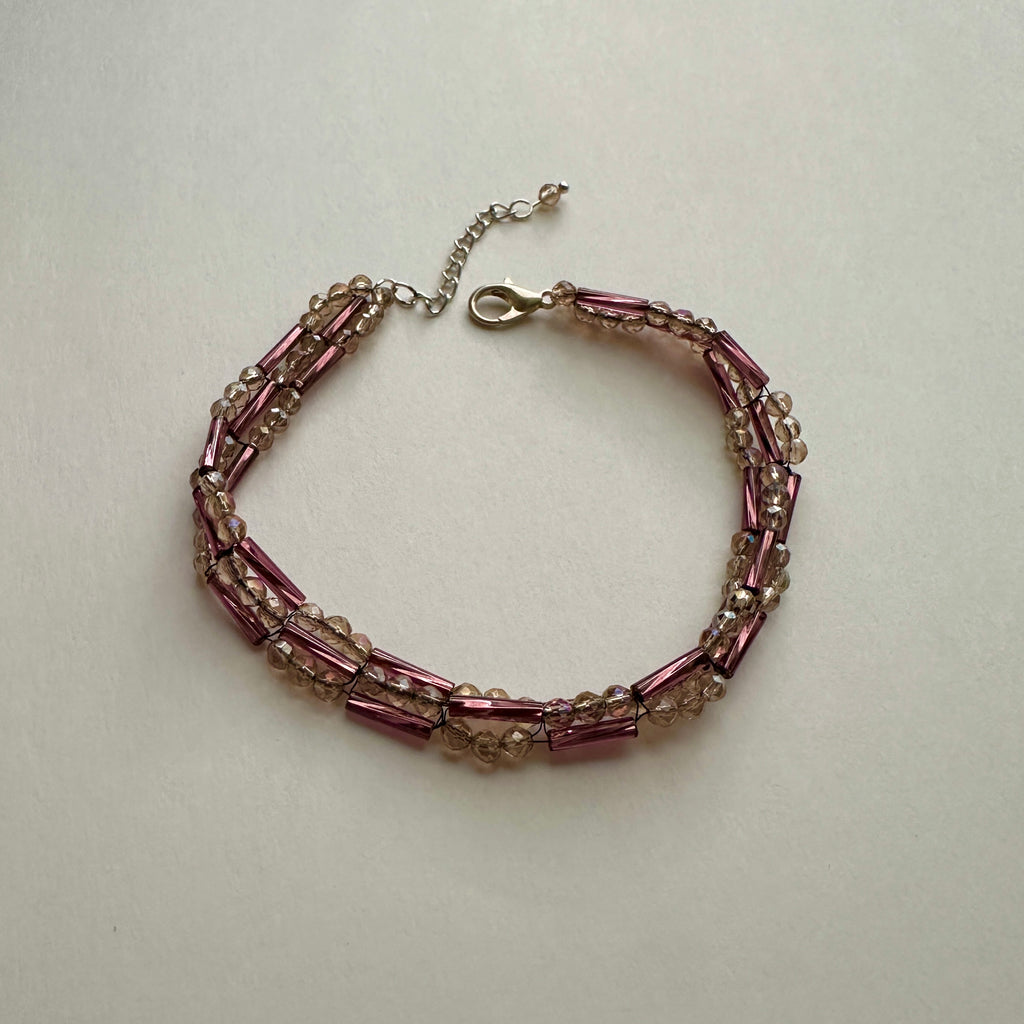 Blush Mauve Crystal Bracelet