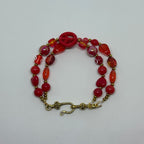 Red Peace Sign Bracelet