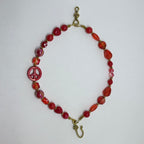 Red Peace Sign Bracelet