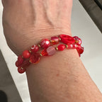 Red Peace Sign Bracelet