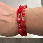 Red Peace Sign Bracelet