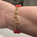 Red Peace Sign Bracelet