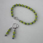 Lime Green Czech Glass Bracelet & Earring Set