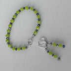 Lime Green Czech Glass Bracelet & Earring Set