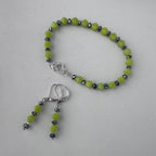Lime Green Czech Glass Bracelet & Earring Set