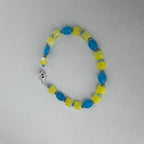 Blue & Yellow Beaded Bracelet – Petite Fit
