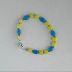 Blue & Yellow Beaded Bracelet – Petite Fit