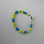 Blue & Yellow Beaded Bracelet – Petite Fit