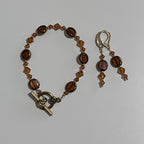 Golden Espresso Jewelry Set – Czech Glass & Crystal