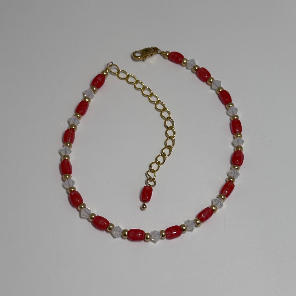 Sunset Blush Handcrafted Ankle Bracelet
