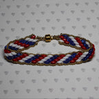 Super Duo Peyote Bracelet in Red/White/Blue