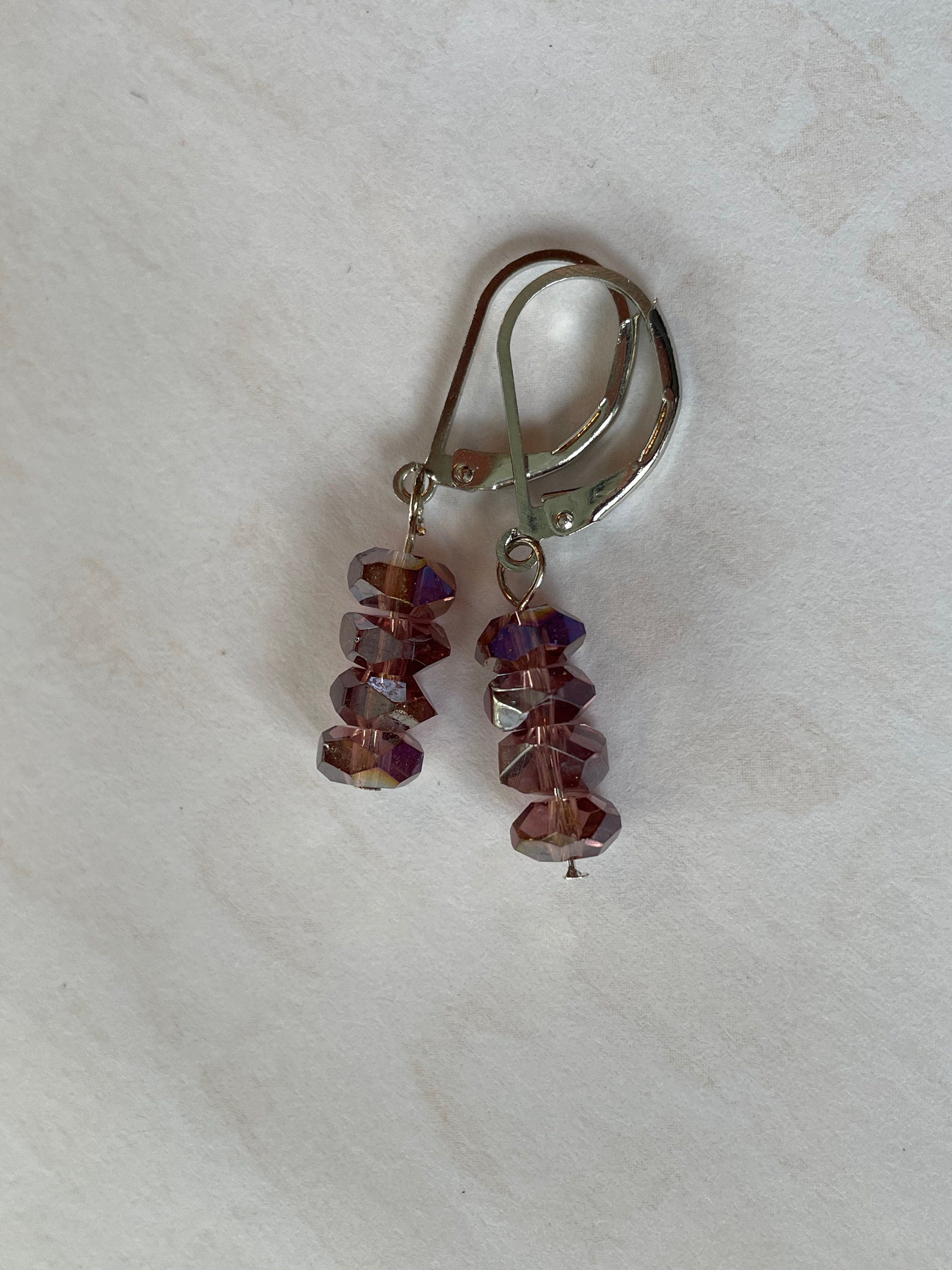 Amethyst Crystal Dangle Earrings