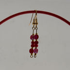 Red AB Druk Dangle Earrings