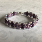 Purple Czech Glass Beadwoven Bracelet