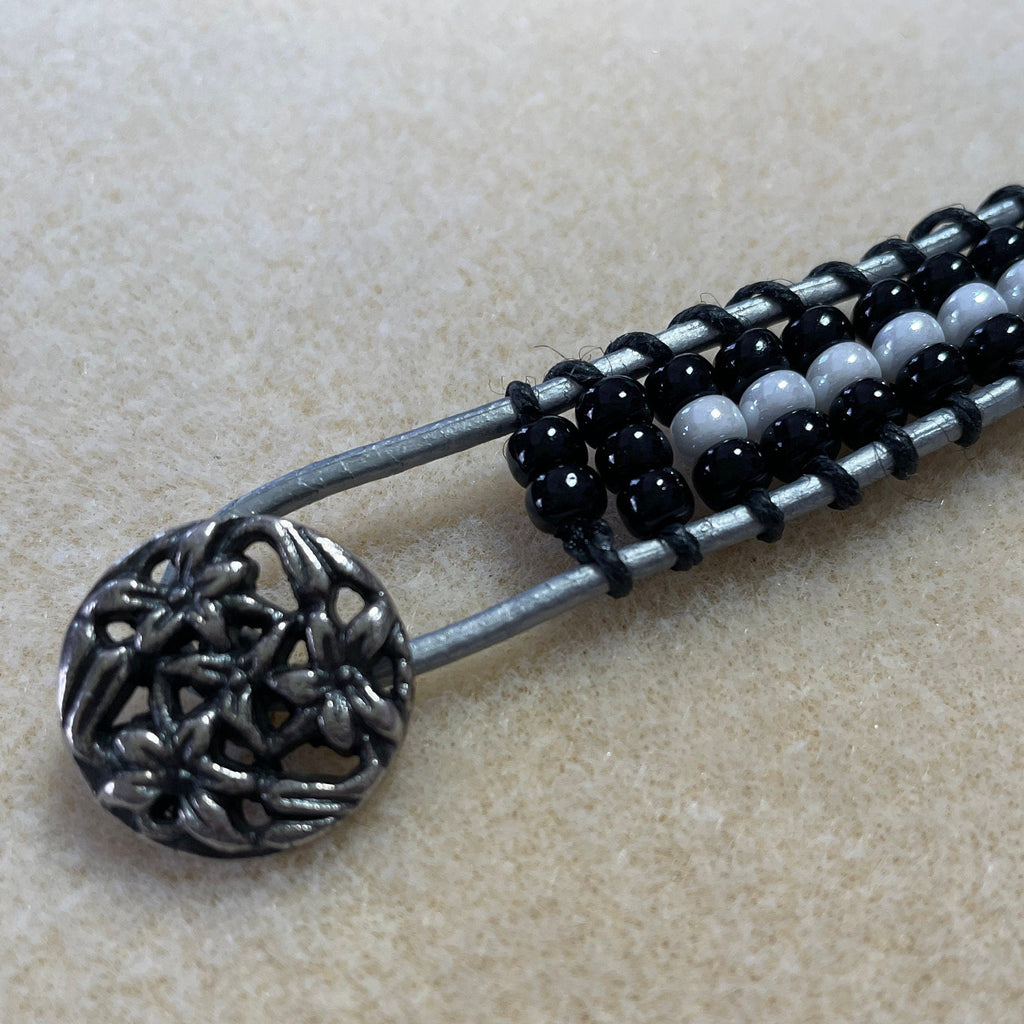 Black & White Leather Wrap Bracelet