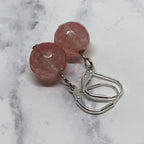 Soft Pink Faceted Dangle Earrings