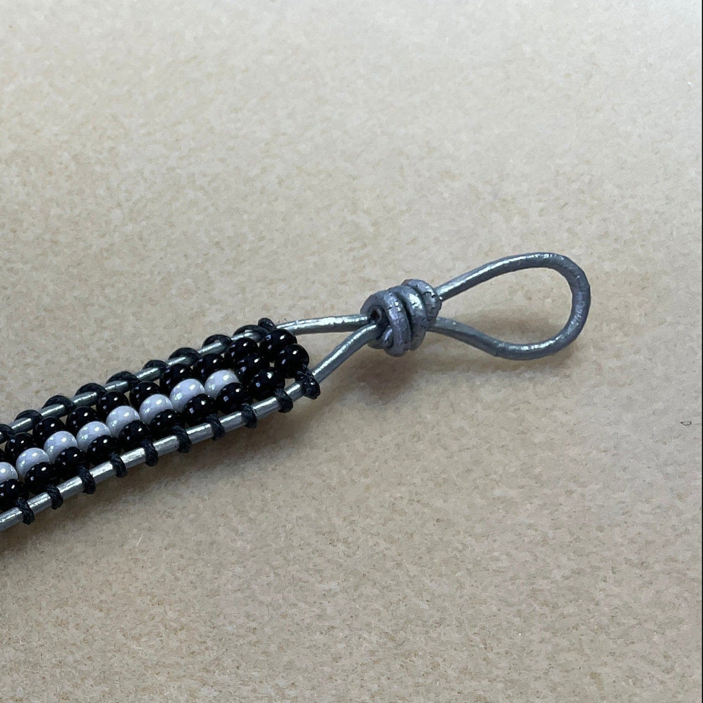 Black & White Leather Wrap Bracelet