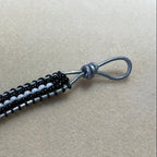 Black & White Leather Wrap Bracelet