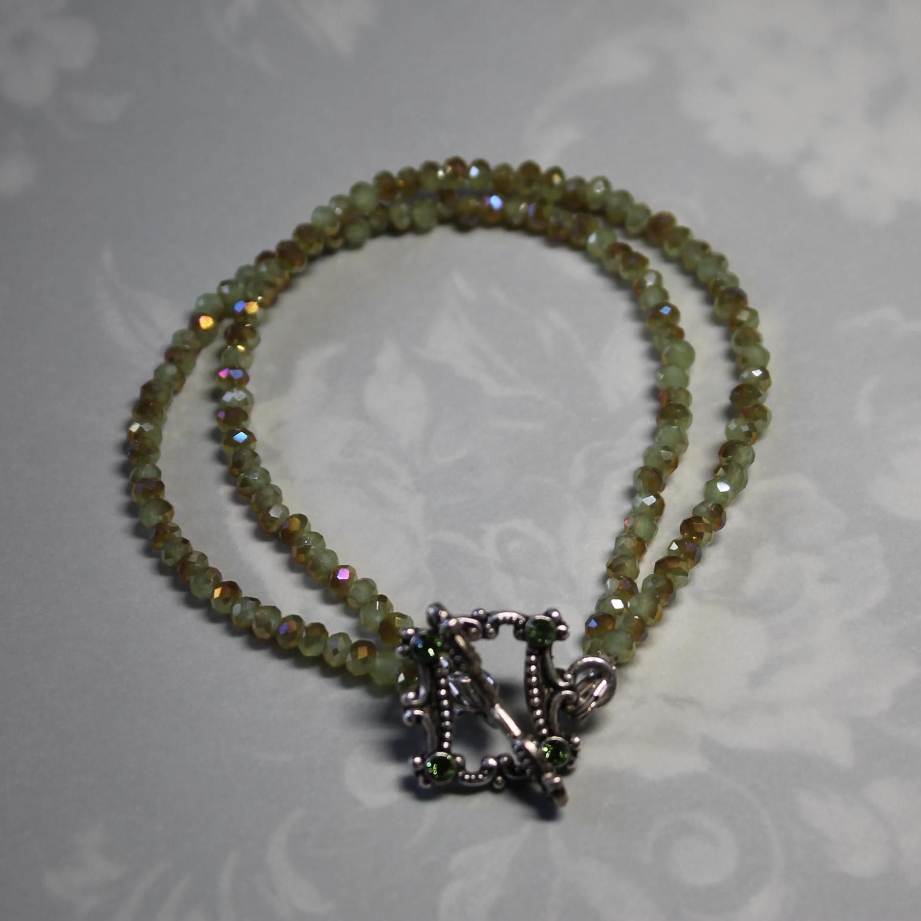Modern Chic Pale Green AB Crystal Bracelet
