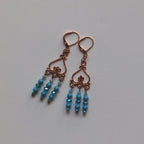 Turquoise & Copper Boho Dangle Earrings