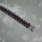 Purple Bicone Beadwoven Bracelet