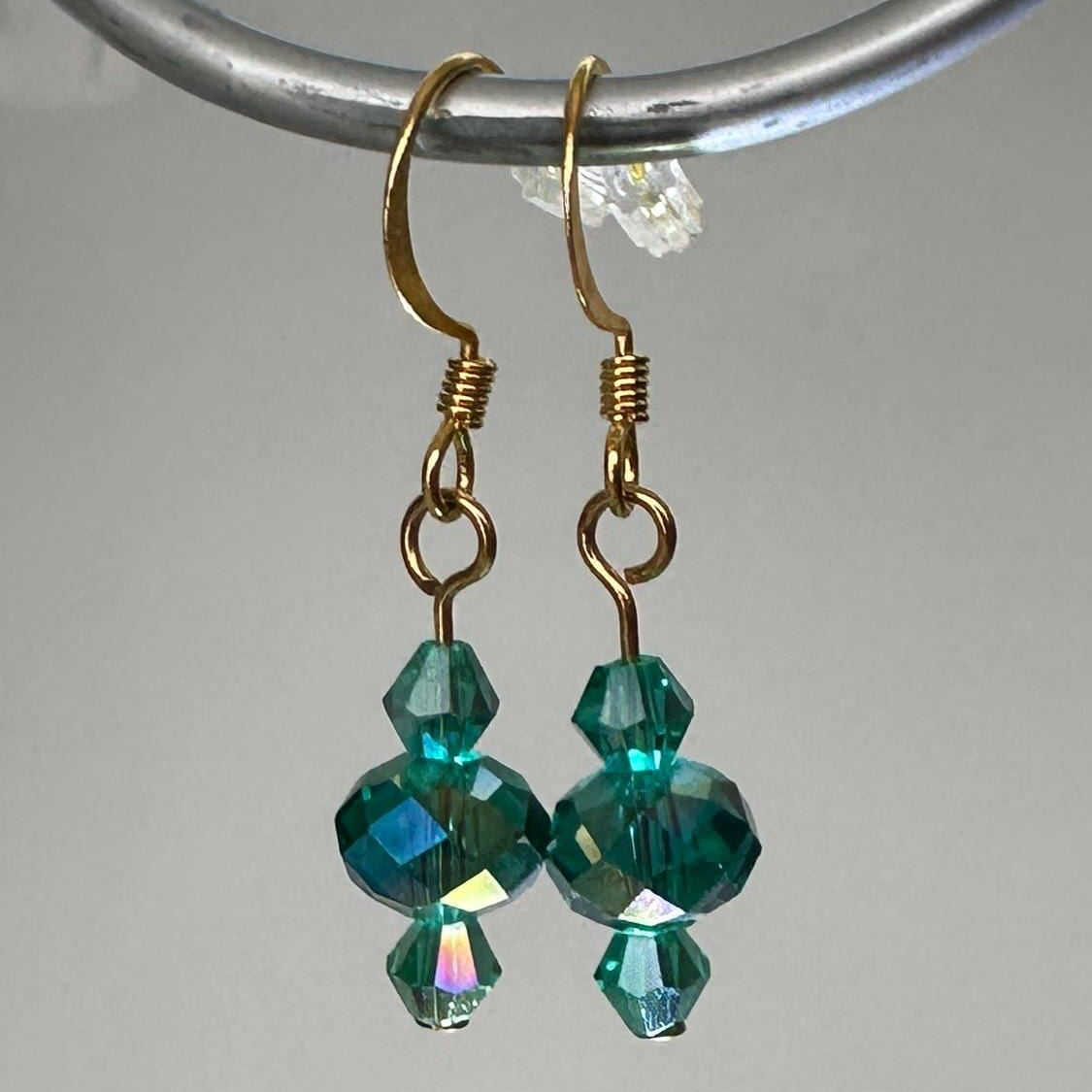 Emerald Crystal Drop Earrings