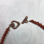 Brown Goldstone Bracelet with Copper Heart Clasp