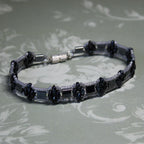 Two-Tone Black & Grey Duo Bead Bracelet