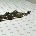 Moss Agate Double Strand Bracelet: Antique Gold Clasp