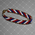 Super Duo Peyote Bracelet in Red/White/Blue