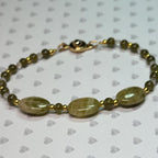 Green Jasper and Gold Beaded Bracelet - Harmony, balance, growth, calm