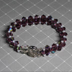 Purple Bicone Beadwoven Bracelet