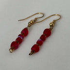 Red AB Druk Dangle Earrings
