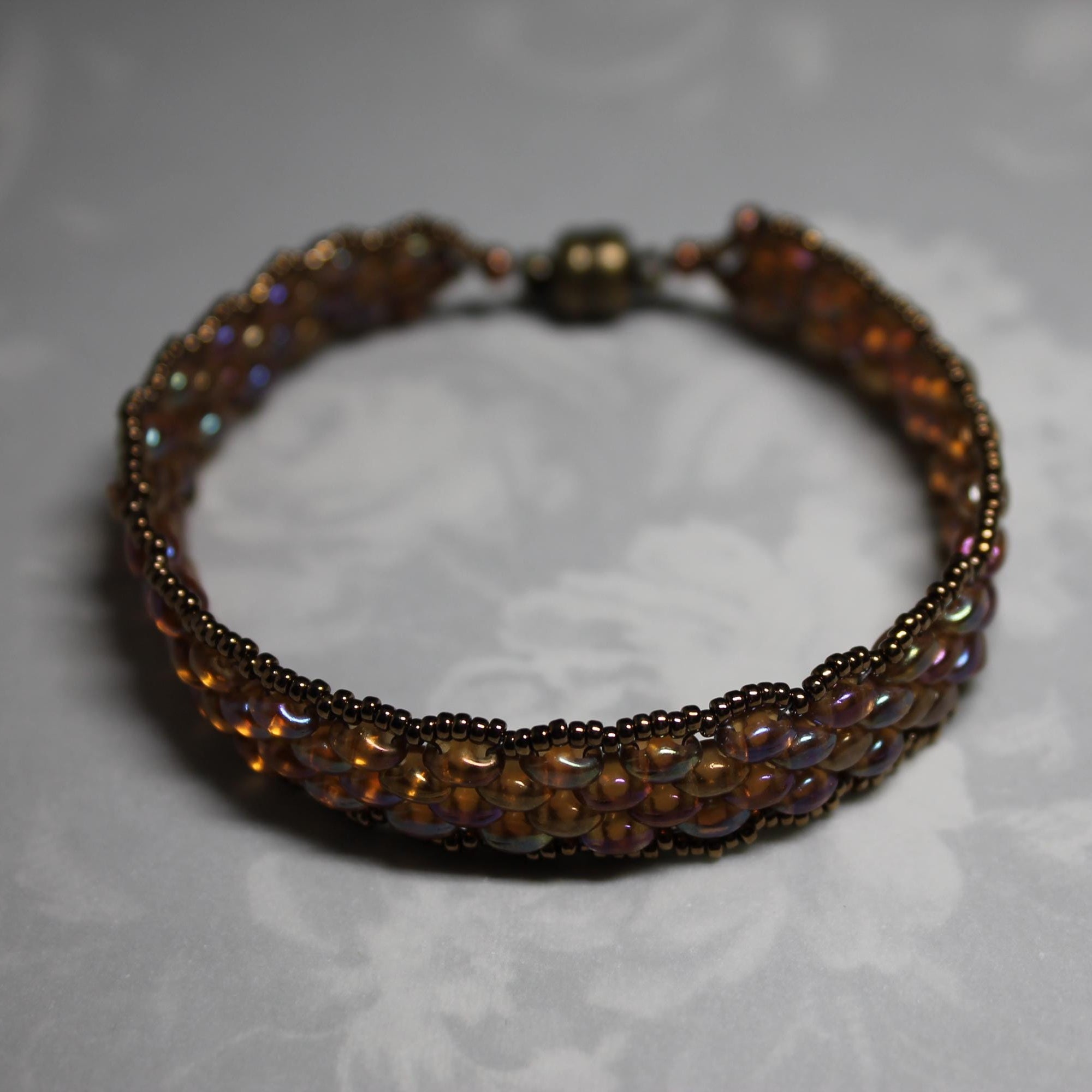 Super Duo Peyote Bracelet in Soft Rainbow Hues