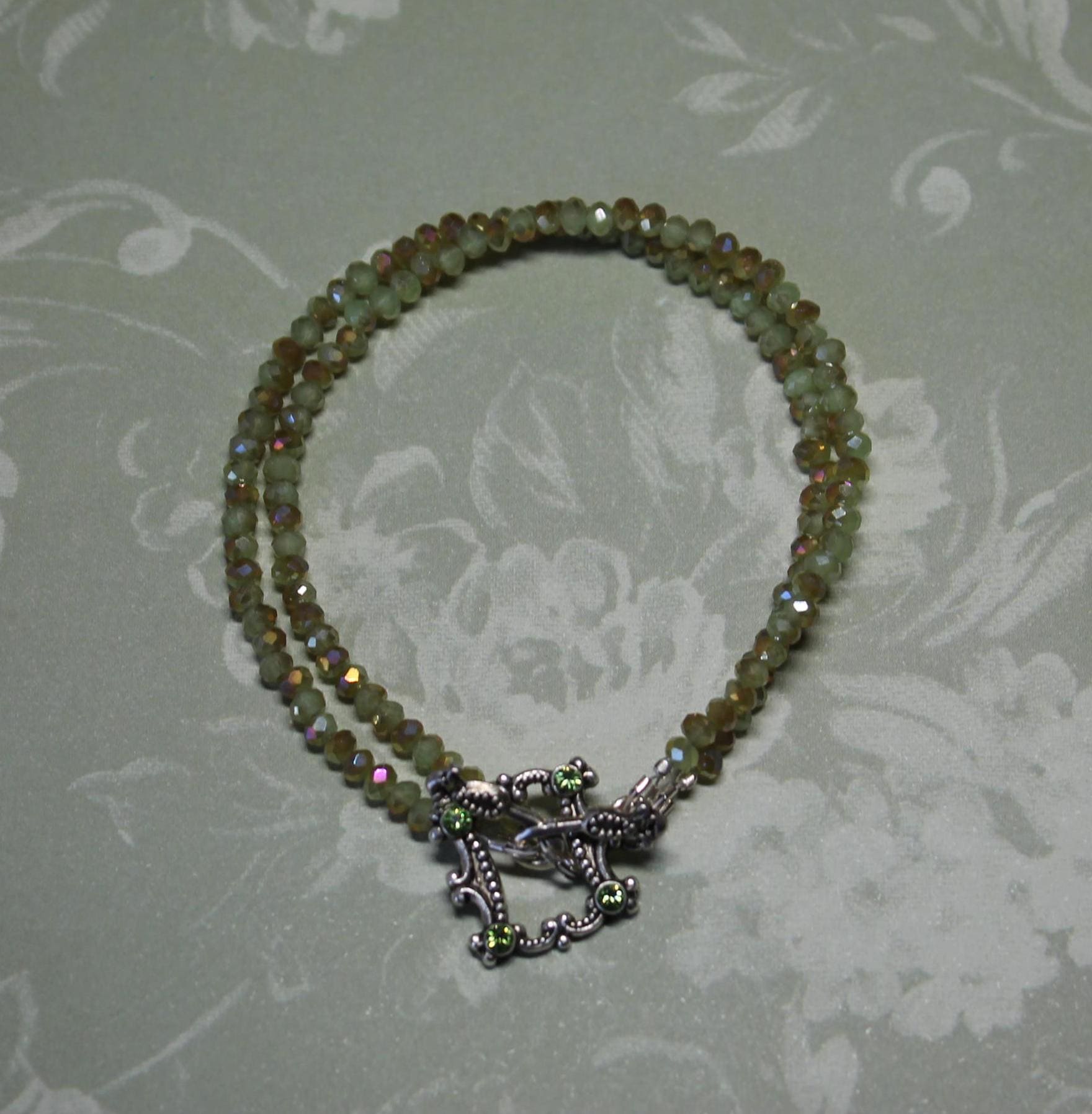 Modern Chic Pale Green AB Crystal Bracelet