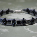 Two-Tone Black & Grey Duo Bead Bracelet