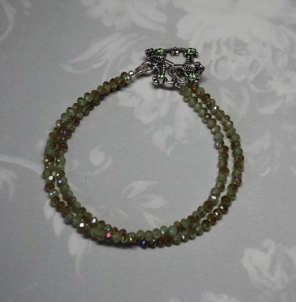Modern Chic Pale Green AB Crystal Bracelet