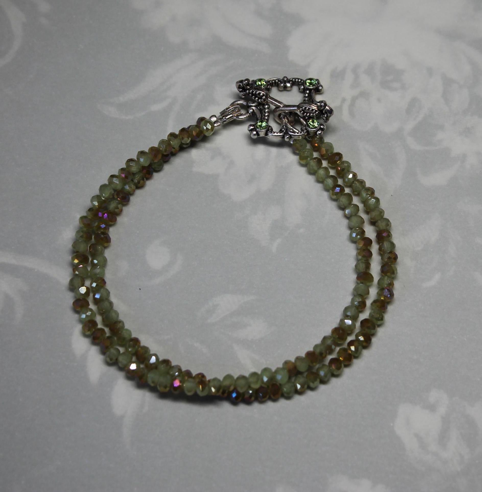 Modern Chic Pale Green AB Crystal Bracelet