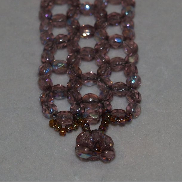 Woven Lilac AB Fire Polished Beaded Bracelet