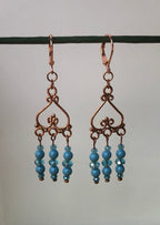 Turquoise & Copper Boho Dangle Earrings