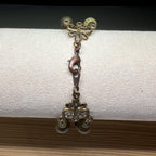 Moss Agate Double Strand Bracelet: Antique Gold Clasp