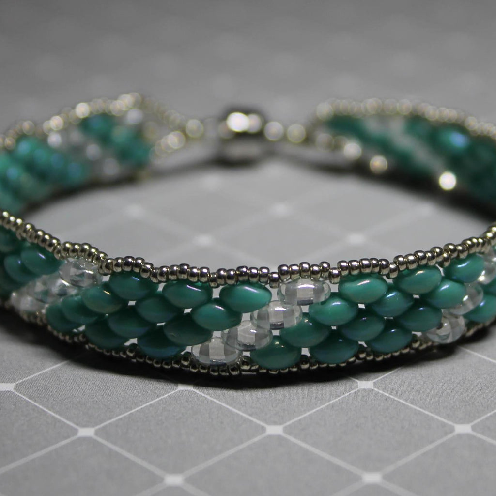 Super Duo Peyote Bracelet in Turquoise