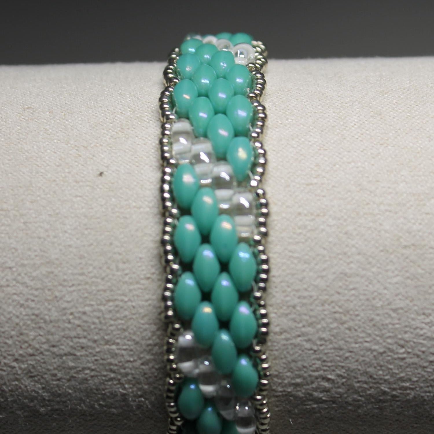 Super Duo Peyote Bracelet in Turquoise