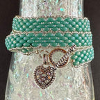 Boho Wrap Bracelet/Necklace with Sparkling Heart Charm
