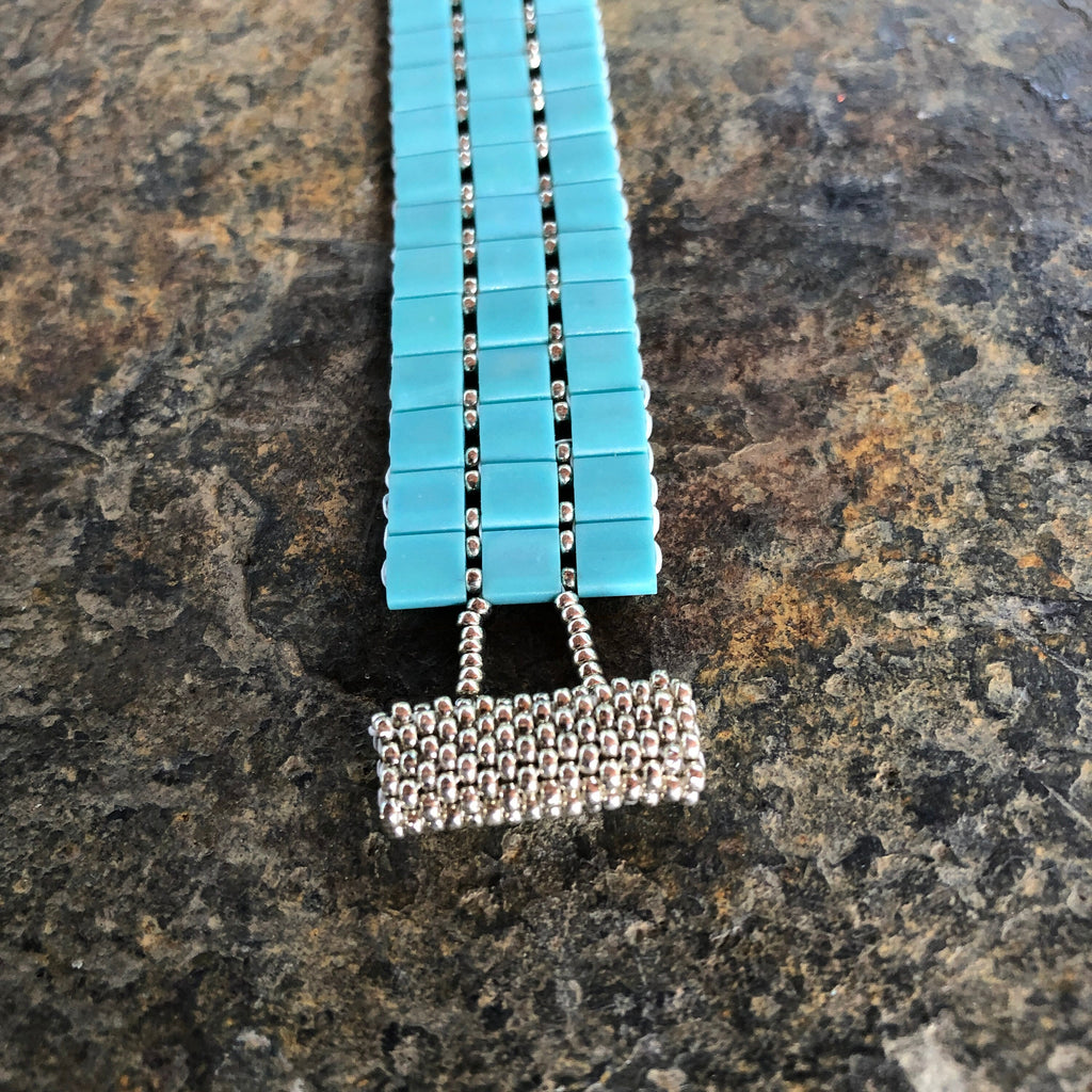 Handwoven Turquoise Tila Bead Bracelet