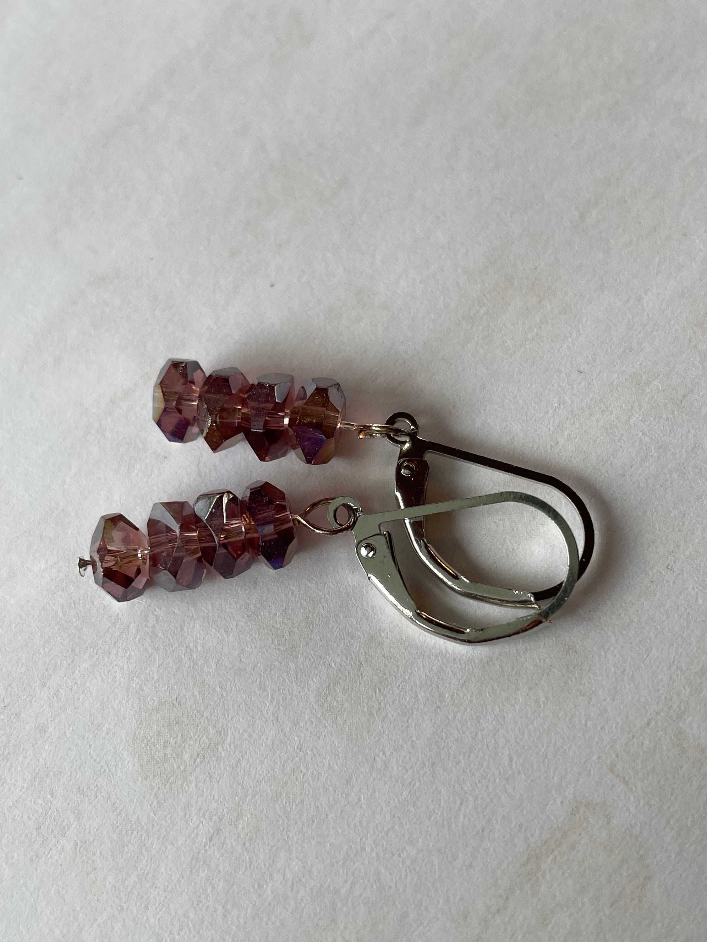 Amethyst Crystal Dangle Earrings