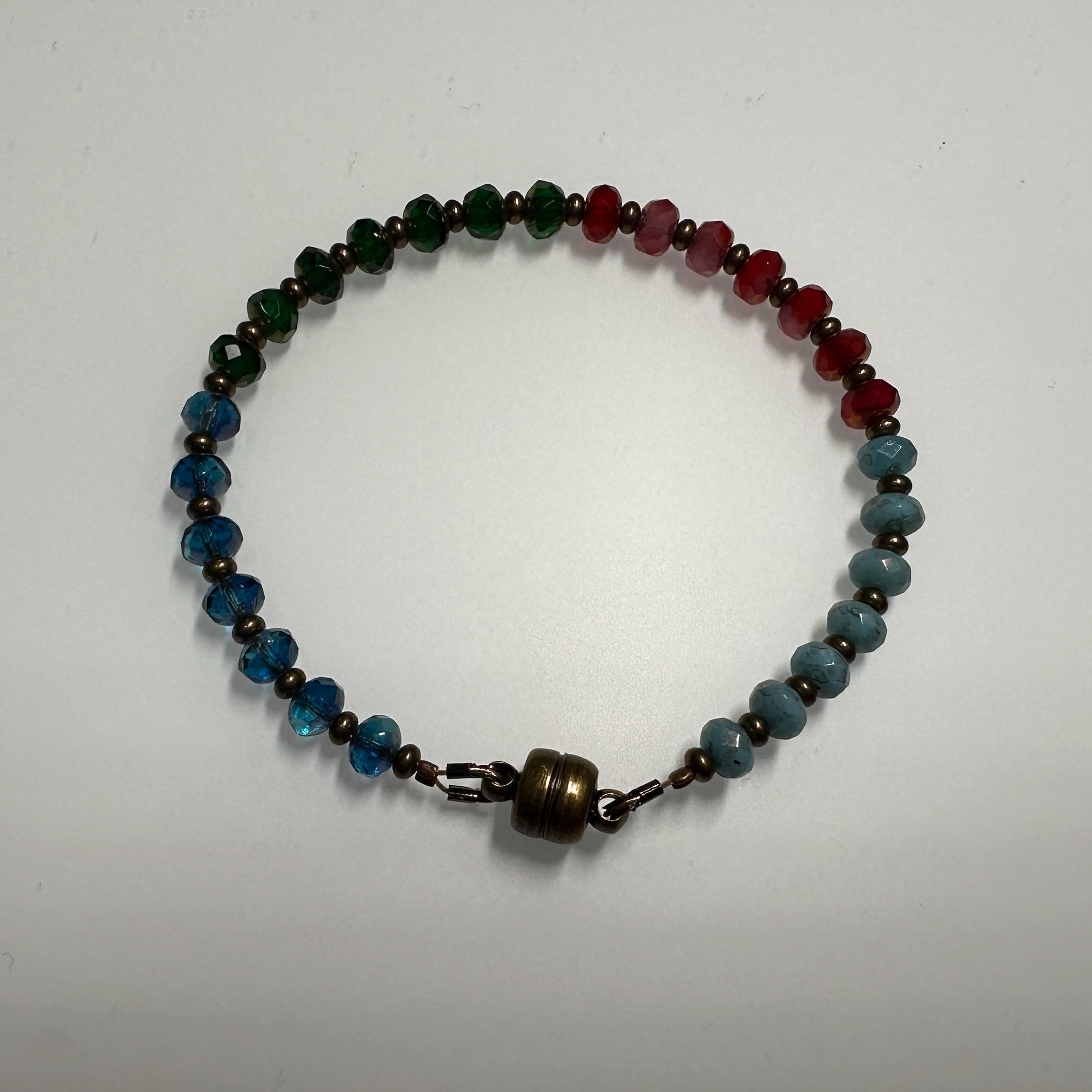 Festive Multicolor Crystal Beaded Bracelet