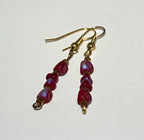 Red AB Druk Dangle Earrings