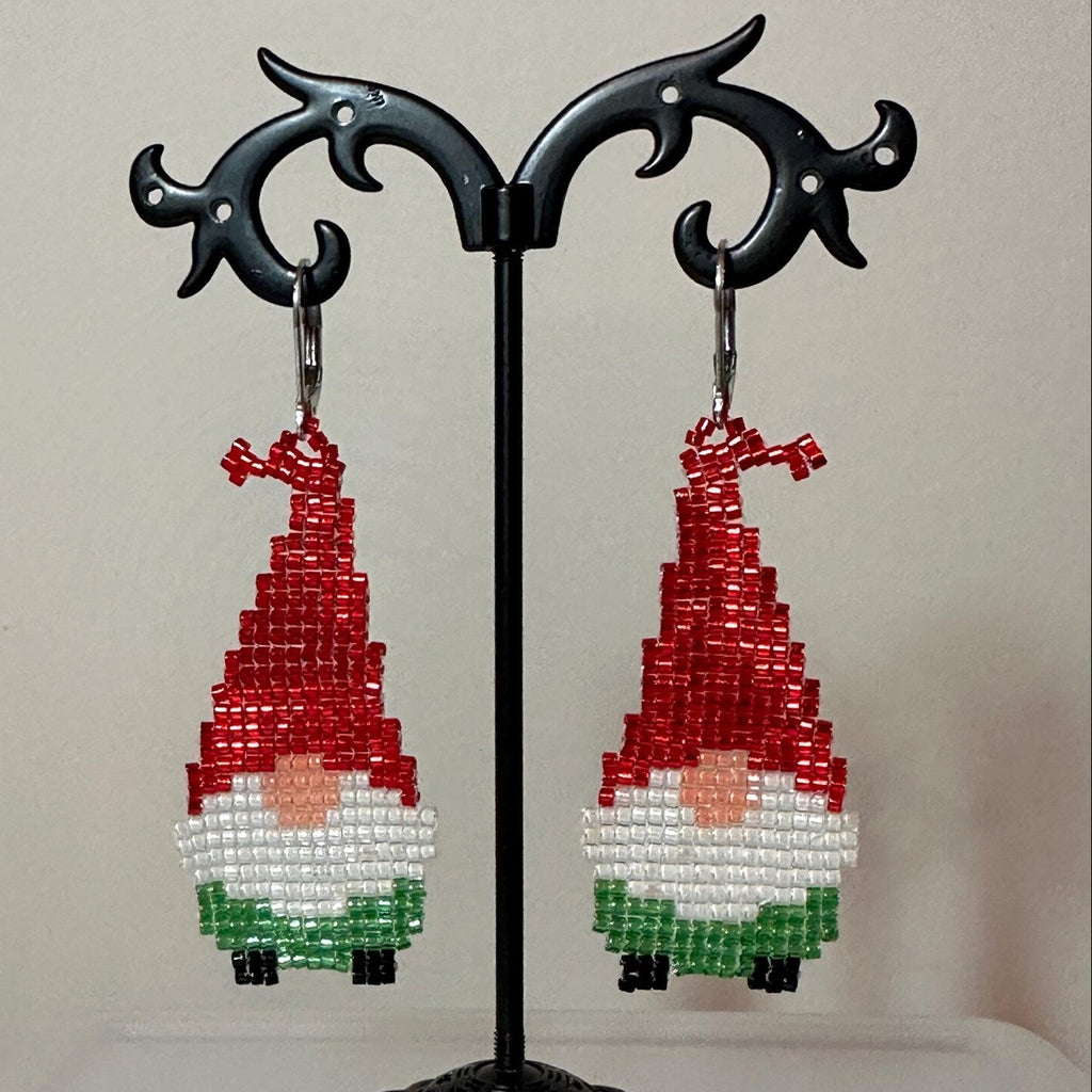 Gnome Seed Bead Earrings