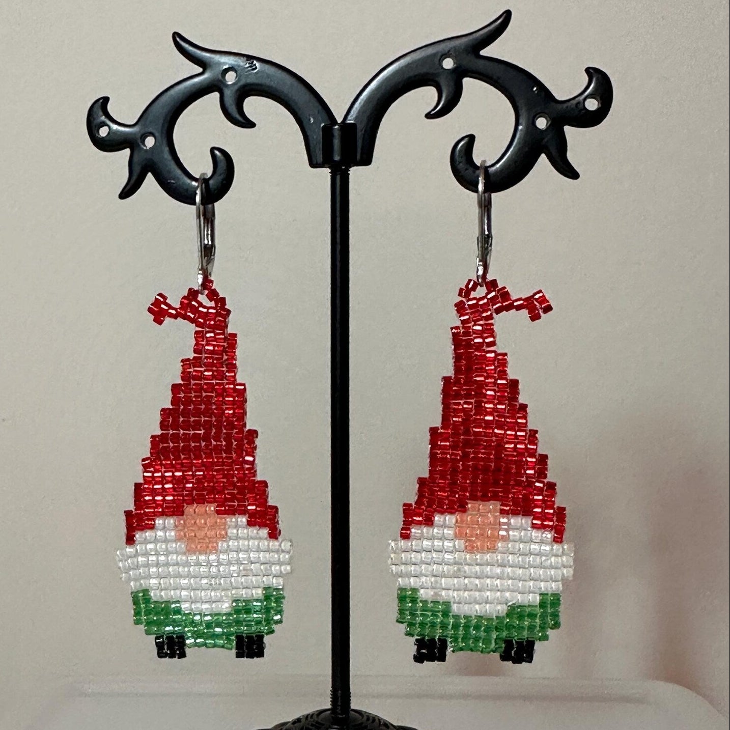 Gnome Seed Bead Earrings